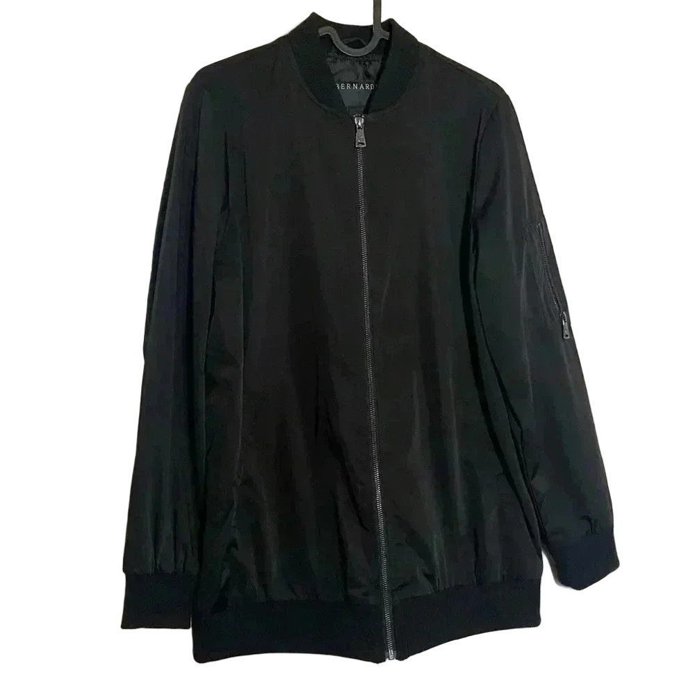 BERNARDO Bomber Jacket Mens S Black
Full Zip Classic City Chic Casual
Streetwear